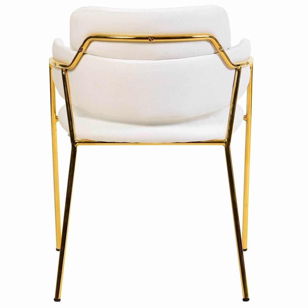 Axis Collection Modern Gold Dining Chair in White - Set of 2