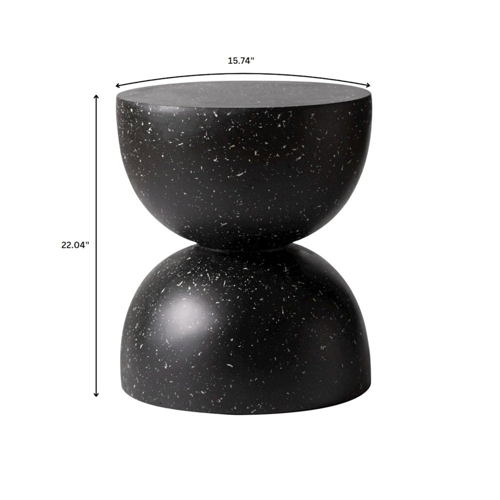 Sage Collection Fiberglass Outdoor Side Table in Black