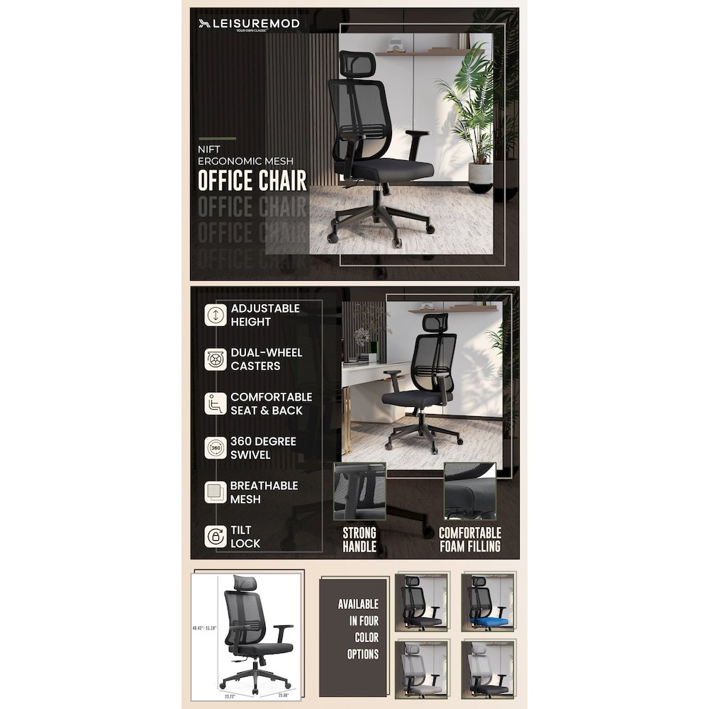 Office Nift Series Office Task Chair In Black