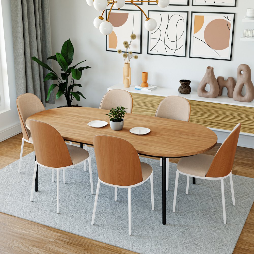 Tule Mid-Century Modern Dining Side Chair Set of 2