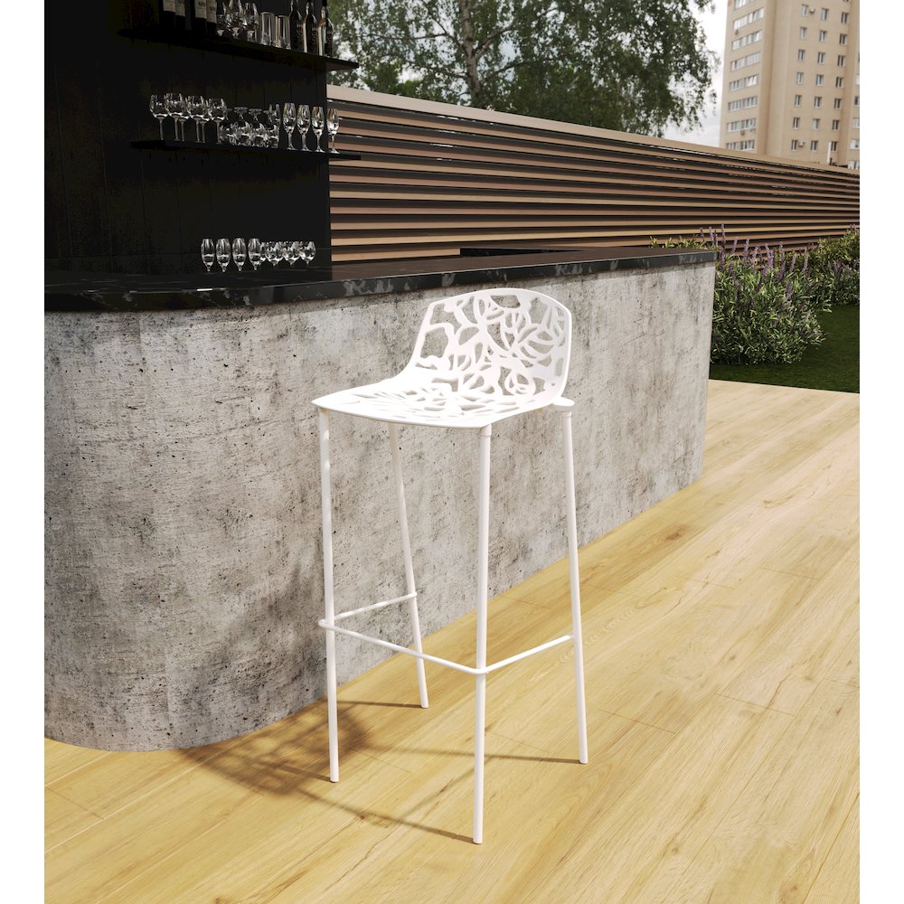 Devon Mid-Century Modern Aluminum Bar Stool