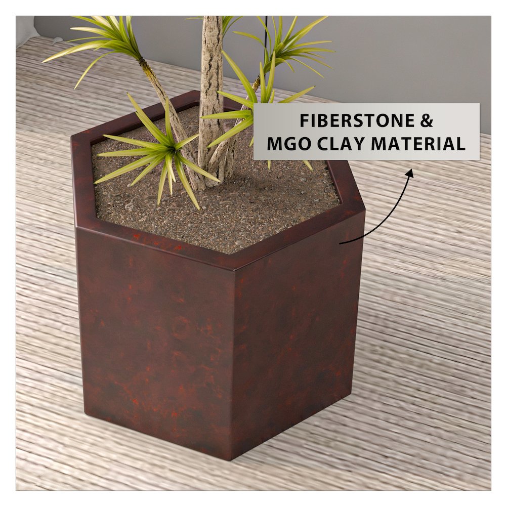 Thicket Series Poly Stone Planter in Brown 11 High