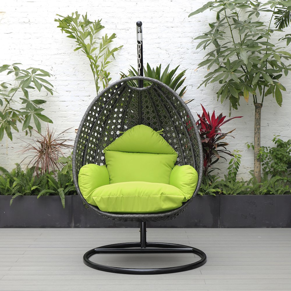 Charcoal Wicker Hanging Egg Swing Chair