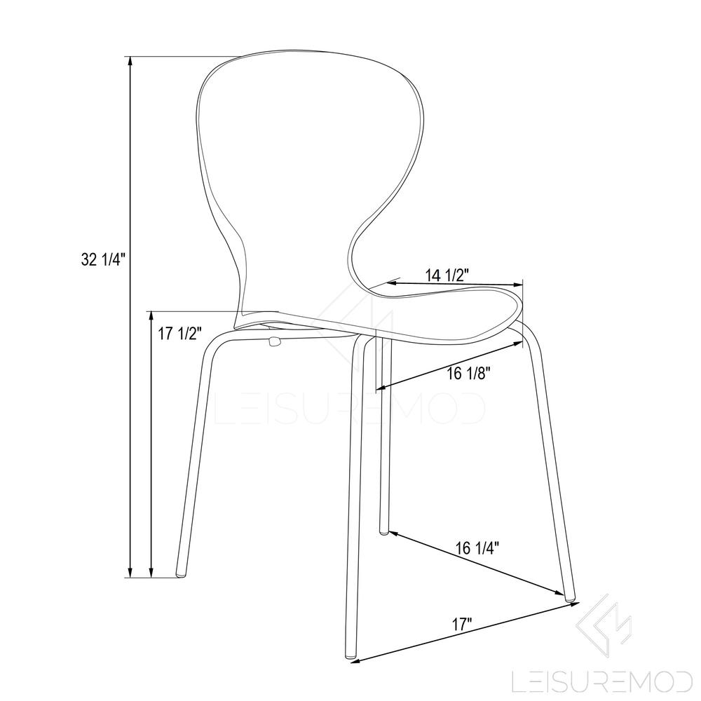 Modern Oyster Transparent Side Chair, Set of 2