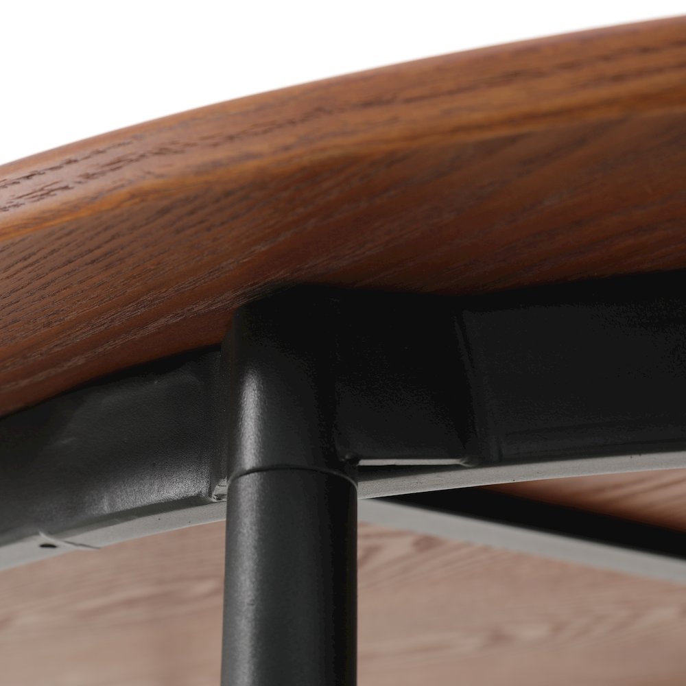 Tule Modern 71" Oval Dining Table with MDF Top and Black Steel Legs in Walnut