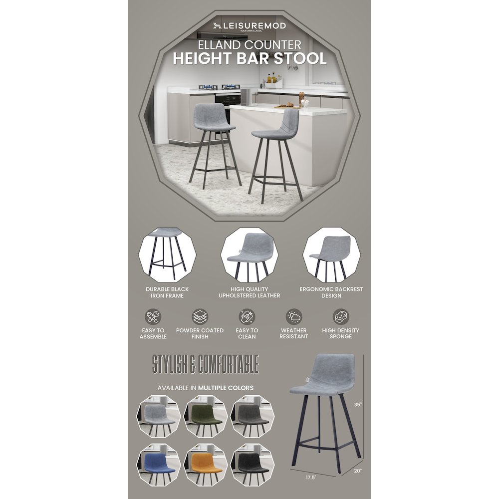 Elland - Counter stool -Light Grey