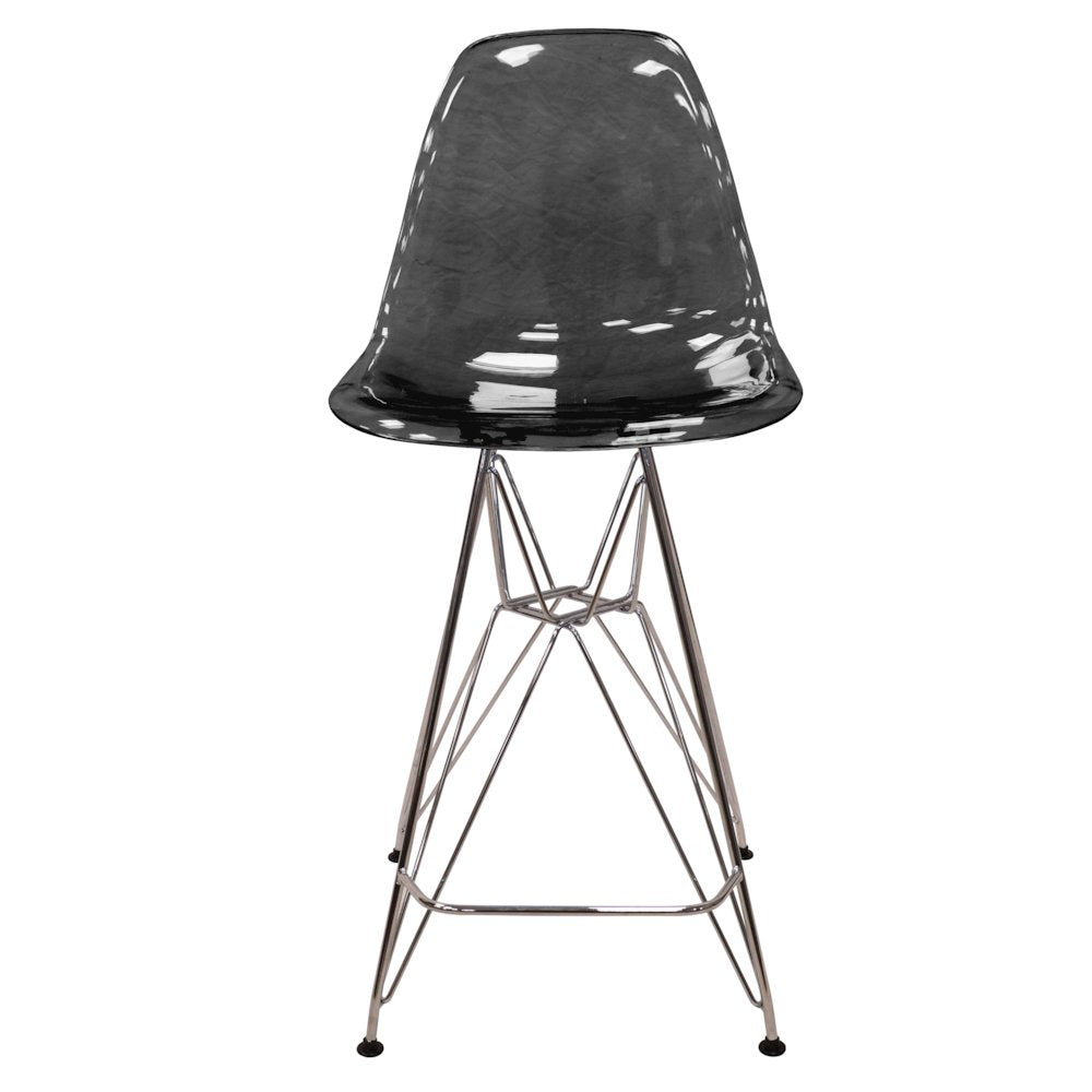 Cresco Modern Acrylic Barstool in Transparent Black