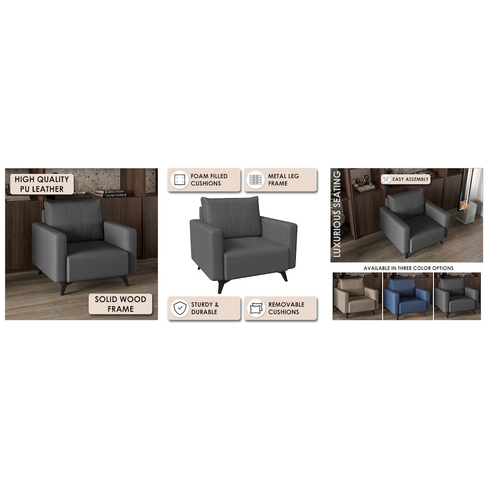Inno Collection Single Seater Sofa In Grey