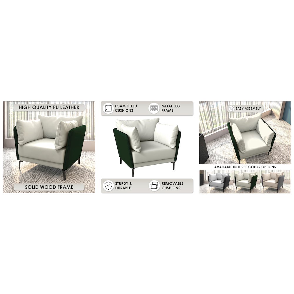Luxify Collection Single Seater Sofa in Green