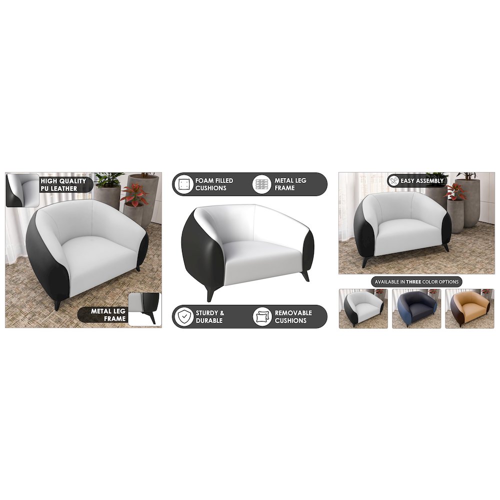 Opula Collection Single Seater Sofa In Black and White