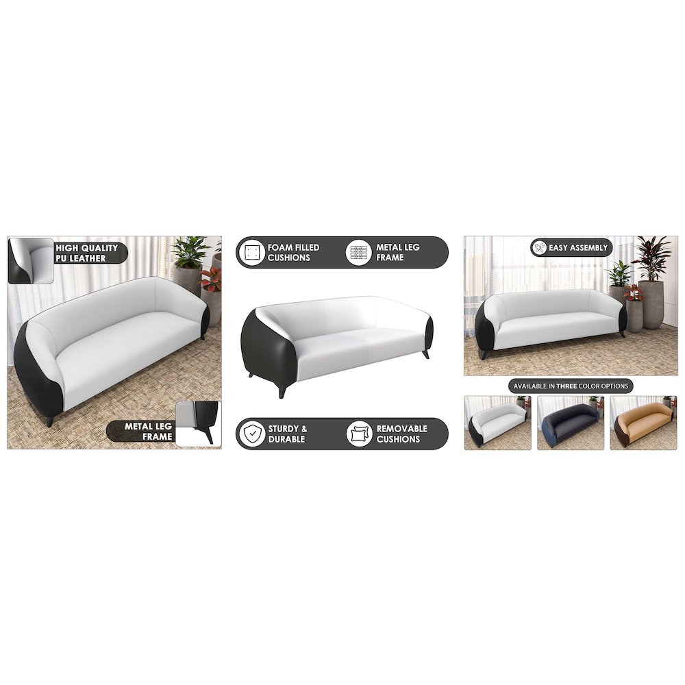 Opula Collection Three Seater Sofa In Black and White