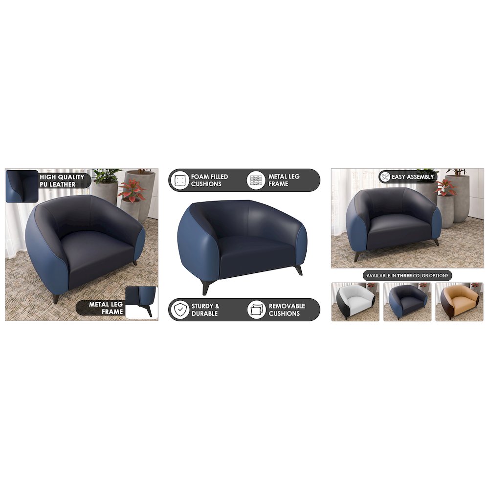Opula Collection Single Seater Sofa In Blue
