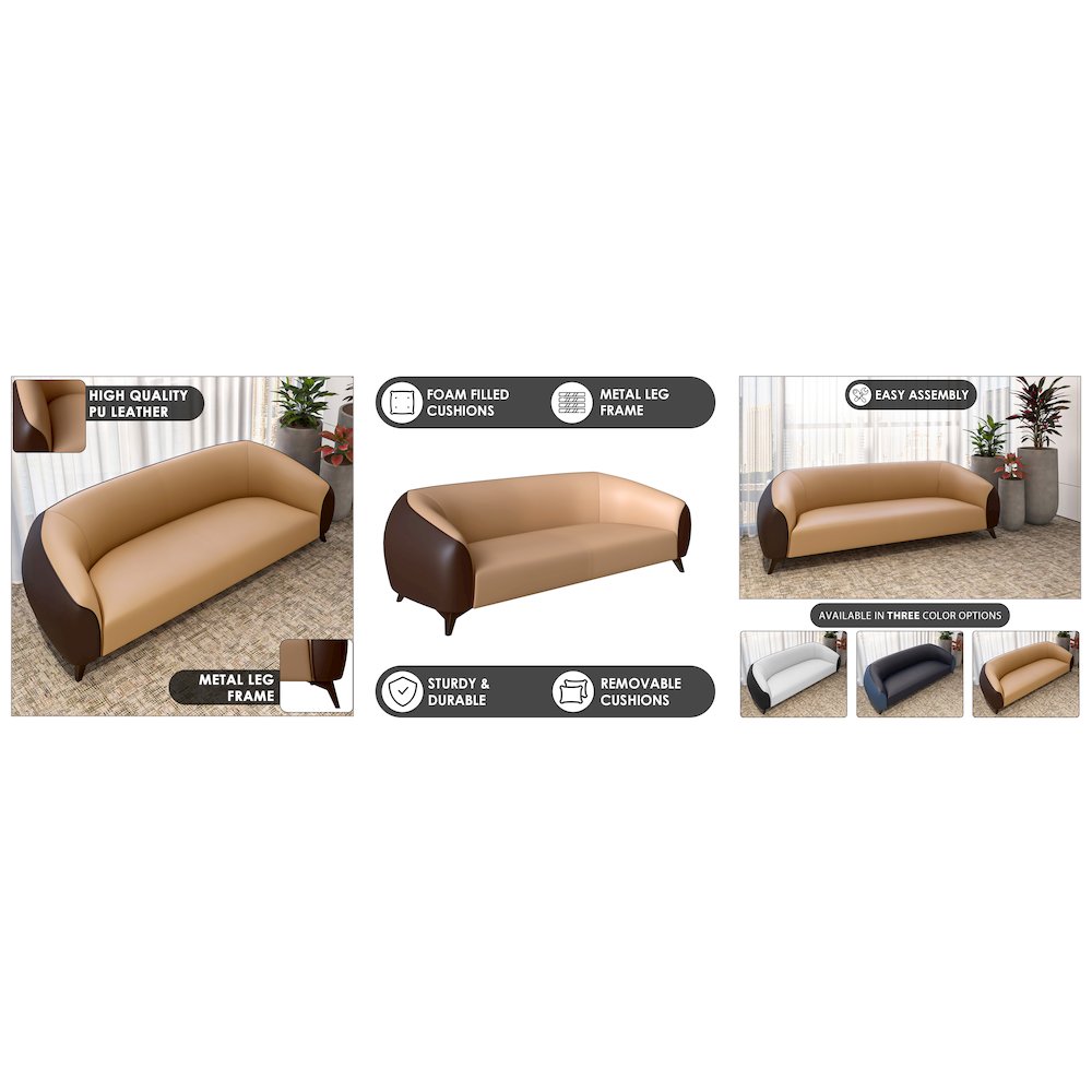 Opula Collection Three Seater Sofa In Brown