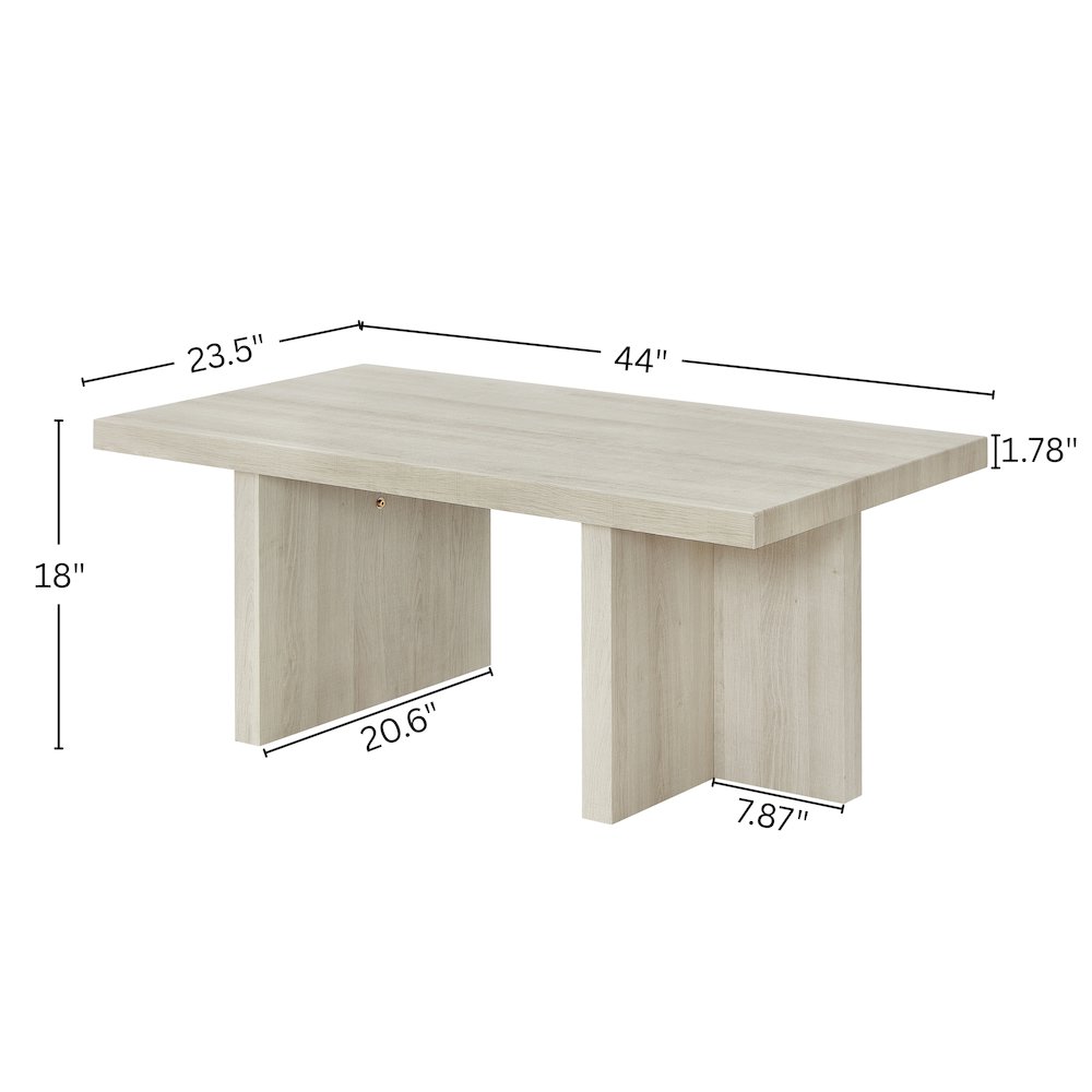 Mchome Contemporary Coffee Table, White Finish