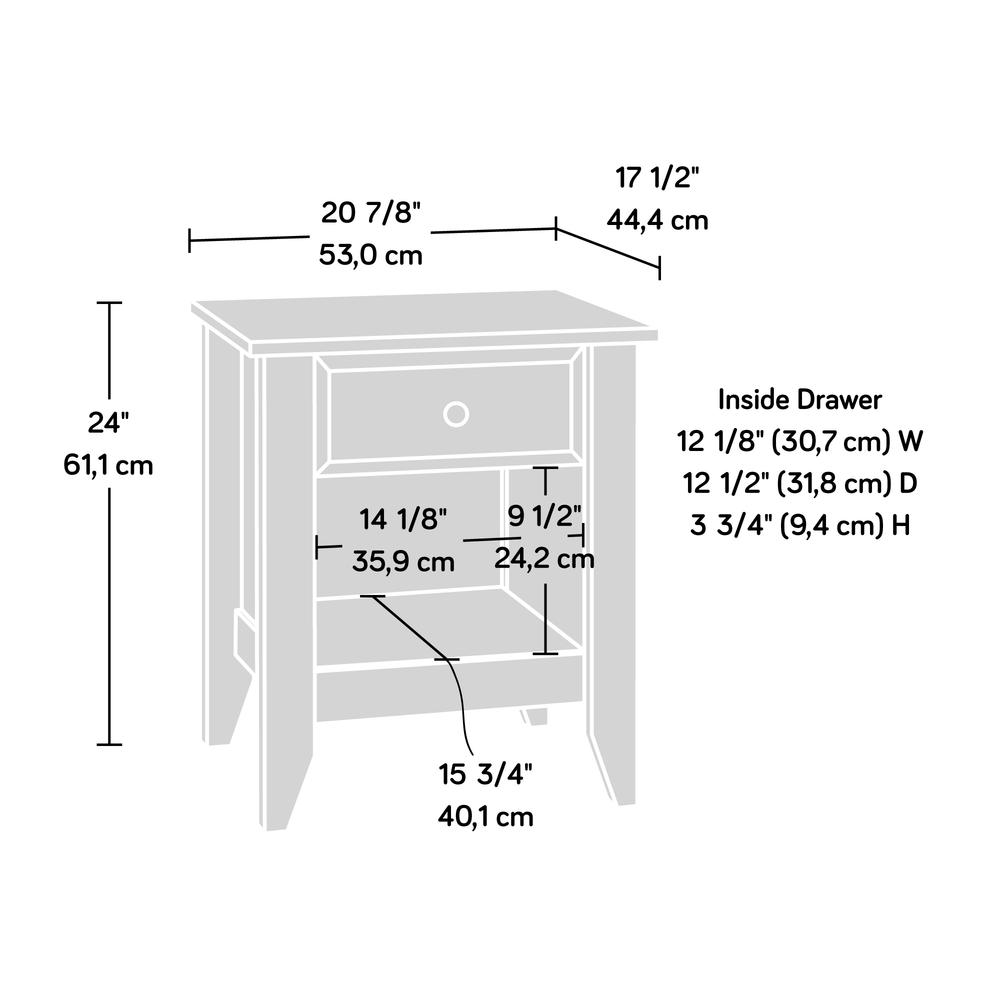 Shoal Creek Night Stand, Soft White finish