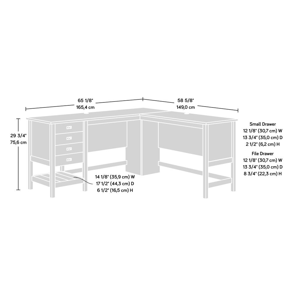 Cottage Road L Desk, Raven Oak finish