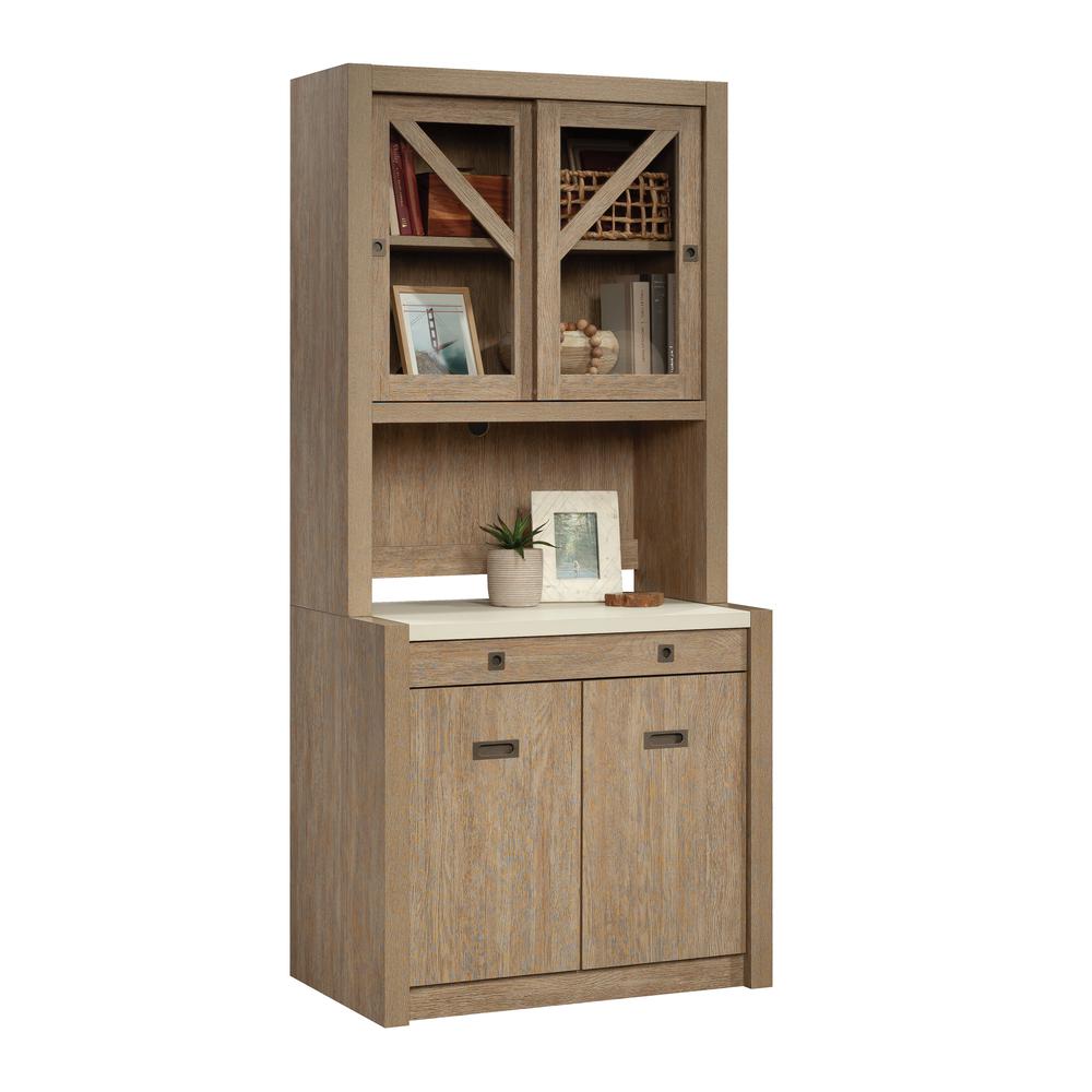 Dixon City Commercial Office Hutch, Brushed Oak finish