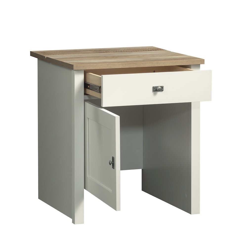 Side Table Cabinet for Living Room, Bedroom, in Soft White