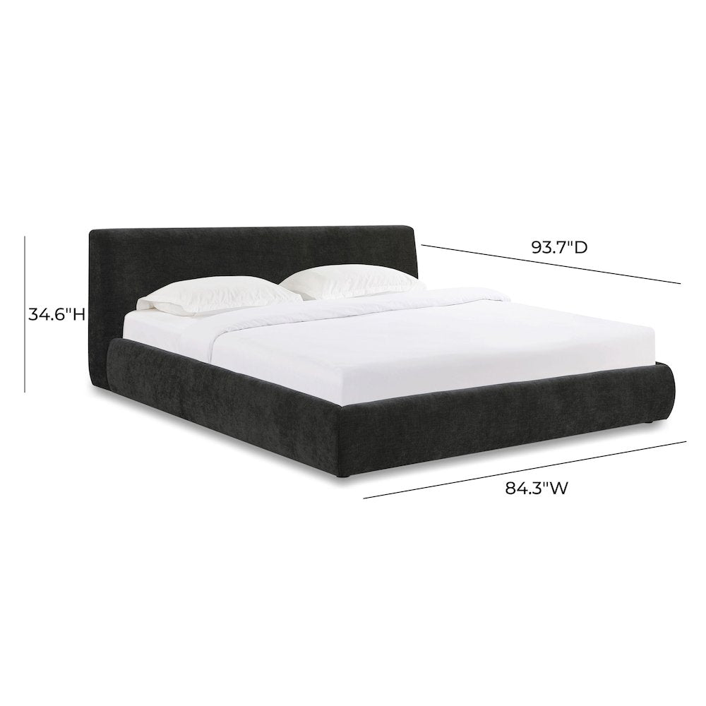 Isla Black Textured Velvet King Bed
