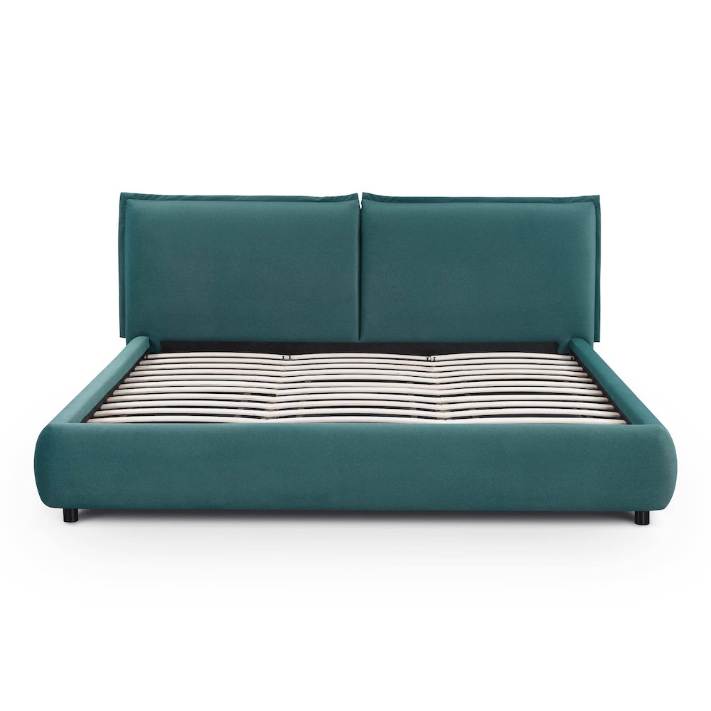 Mel Teal Faux Mohair King Bed