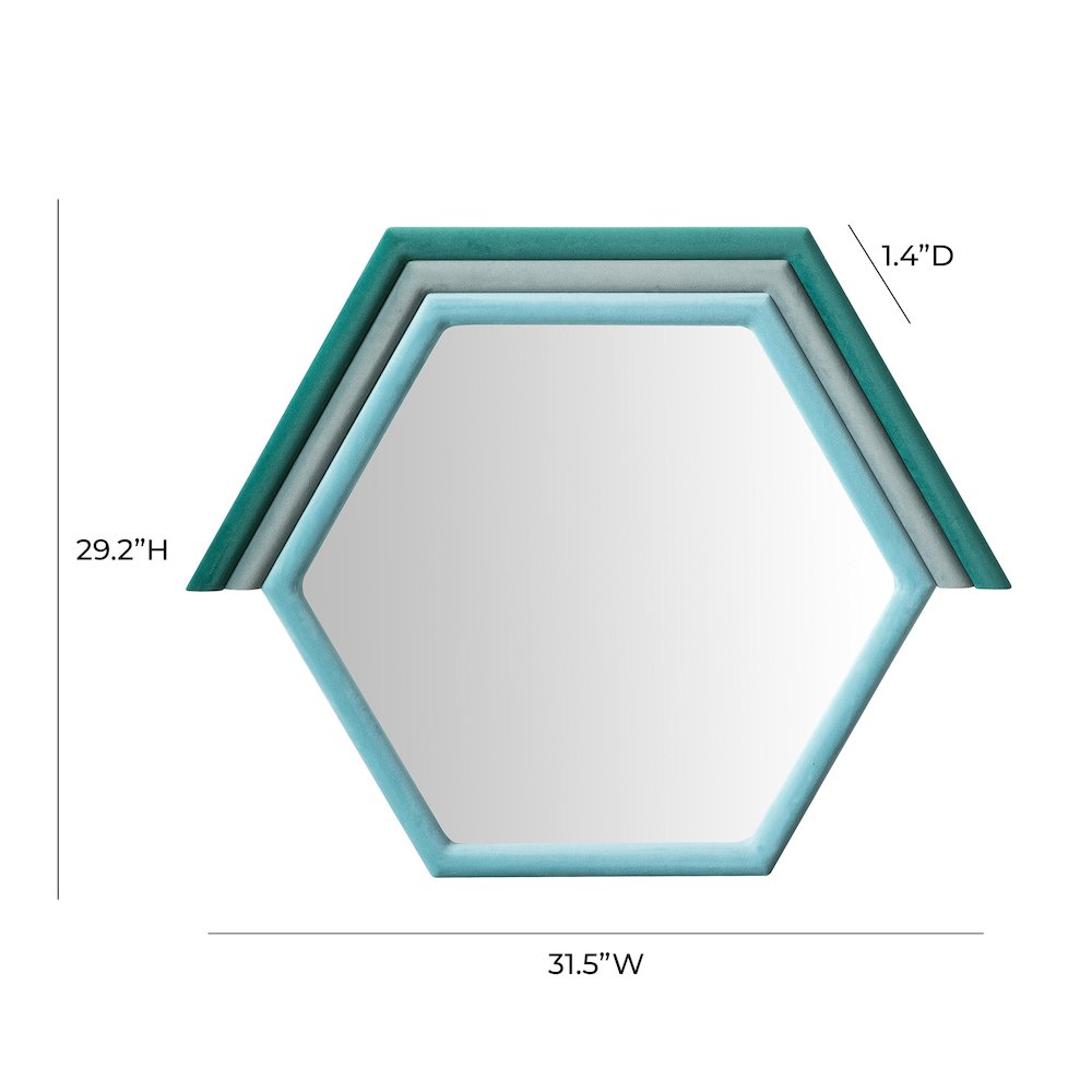 Lally Aqua Velvet Prism Wall Mirror