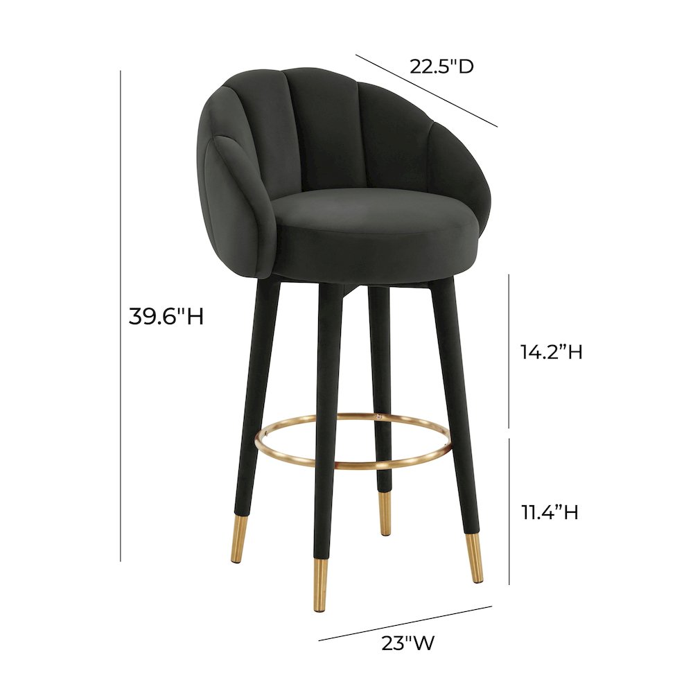 Myla Black Swivel Bar Stool