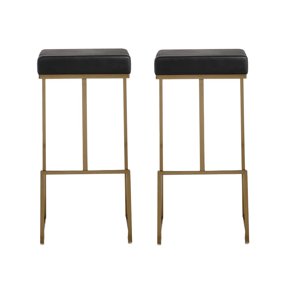 Ferra Black Gold Steel Barstool (Set of 2)