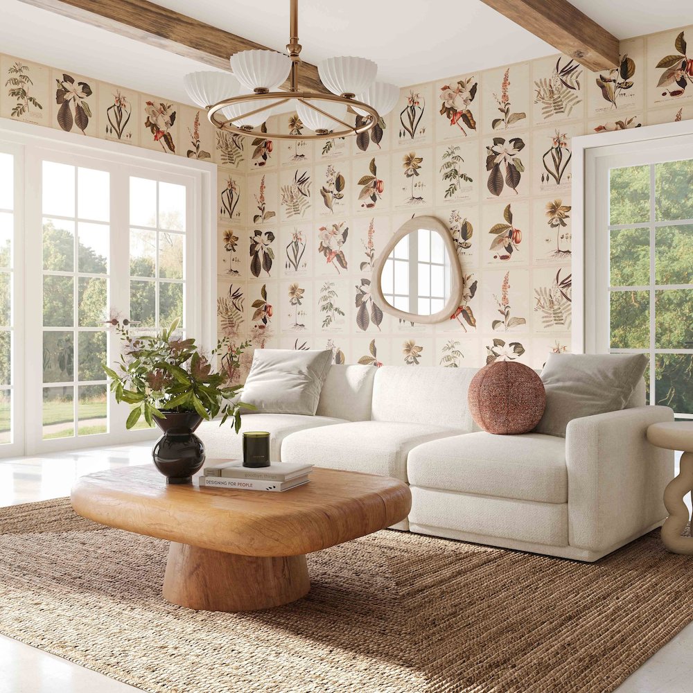 Perry Cream Chenille Modular Sofa