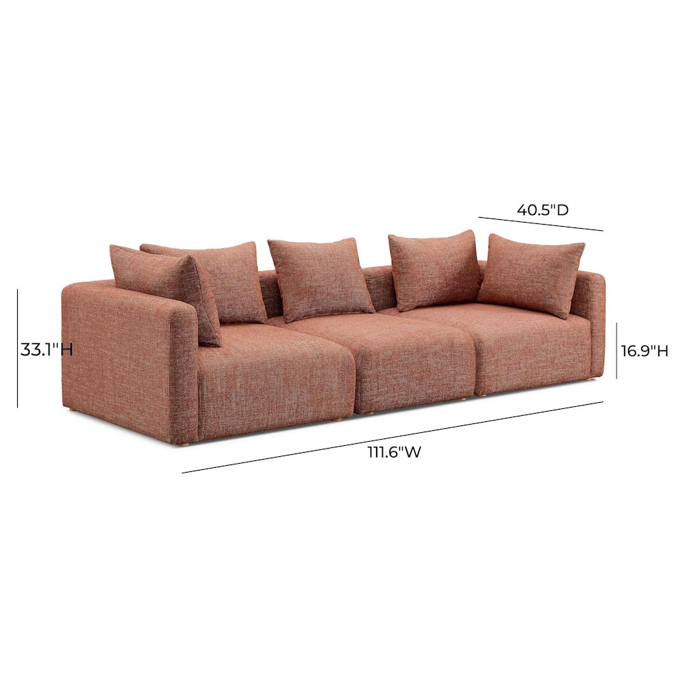 Hangover Sedona Red Textured Fabric Sofa