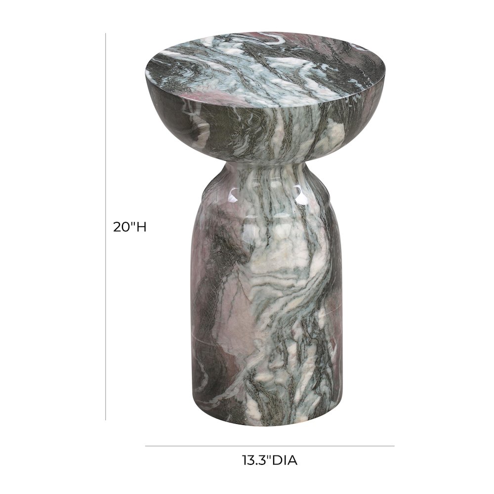 Rue Grey and Blush Marble Side Table