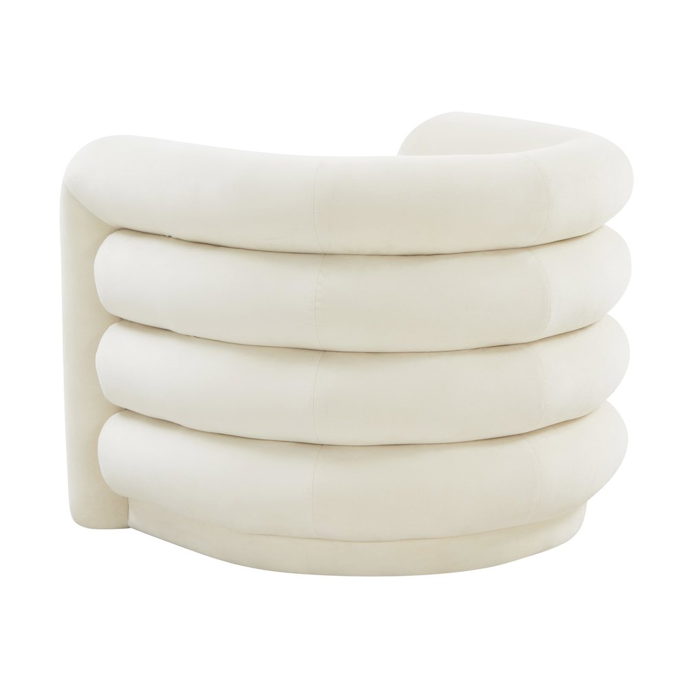 Curves Cream Velvet Lounge Chair