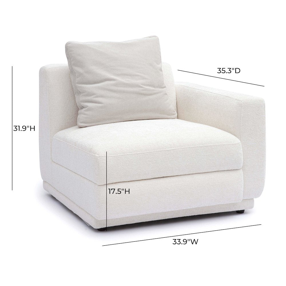 Perry Cream Chenille Modular RAF Corner Chair