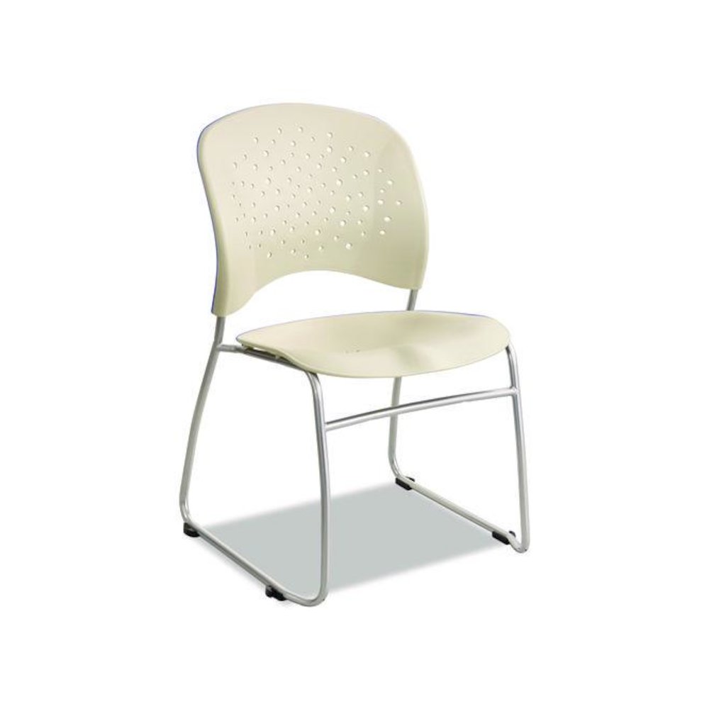 Reve Guest Chair with Sled Base, 19.75" x 23.5" x 33.5", Latte Seat, Latte Back, Silver Base, 2/Carton