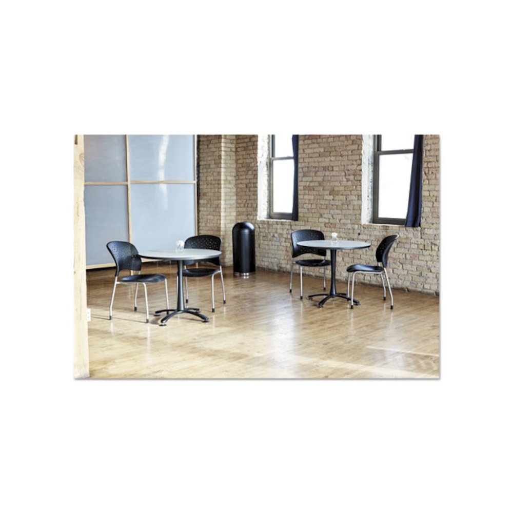 Reve Guest Chair with Straight Legs, 19" x 24.5" x 33.5", Black Seat, Black Back, Silver Base, 2/Carton