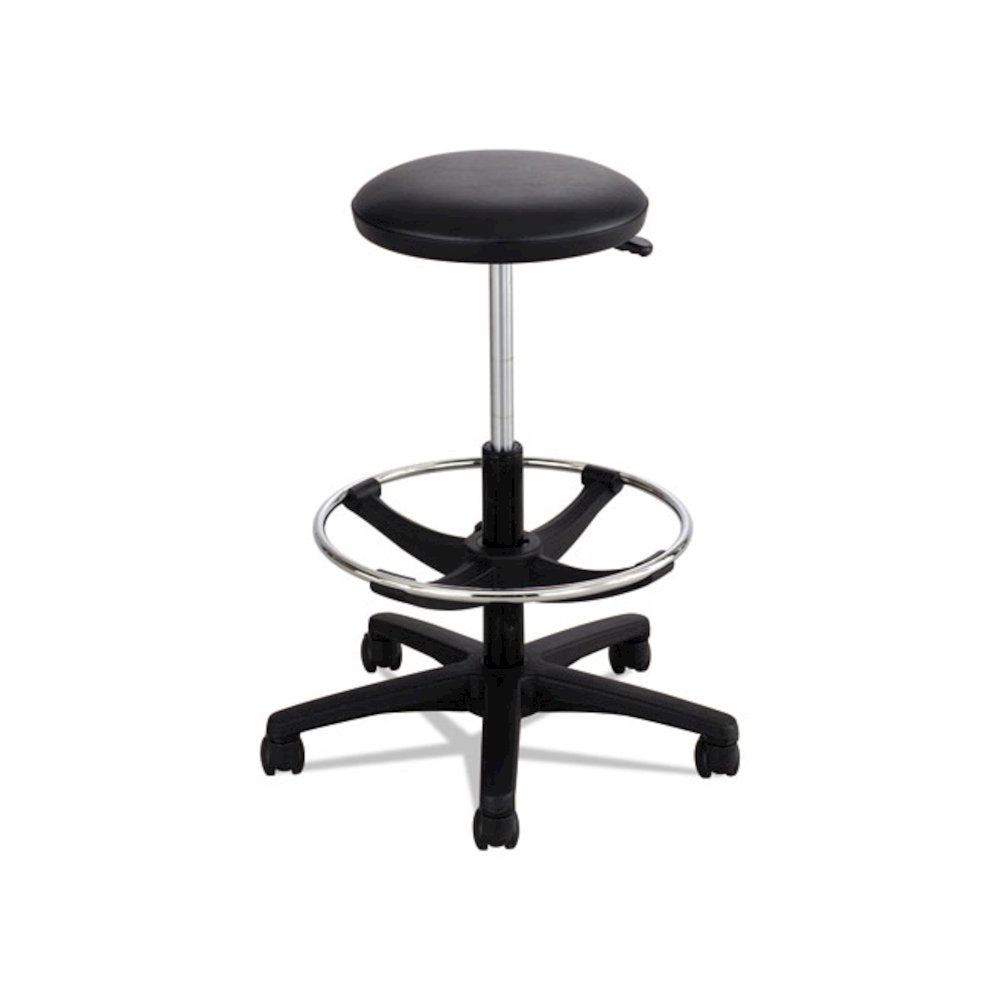 Extended-Height Lab Stool, Backless, Supports Up to 250 lb, 22" to 32" Seat Height, Black