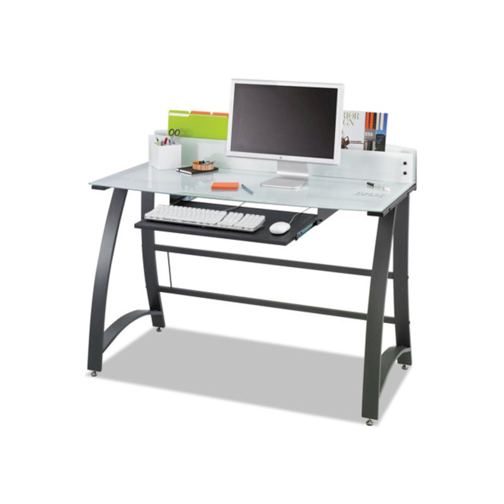 Xpressions 47" Computer Desk, 47" x 23" x 37", Frosted/Black