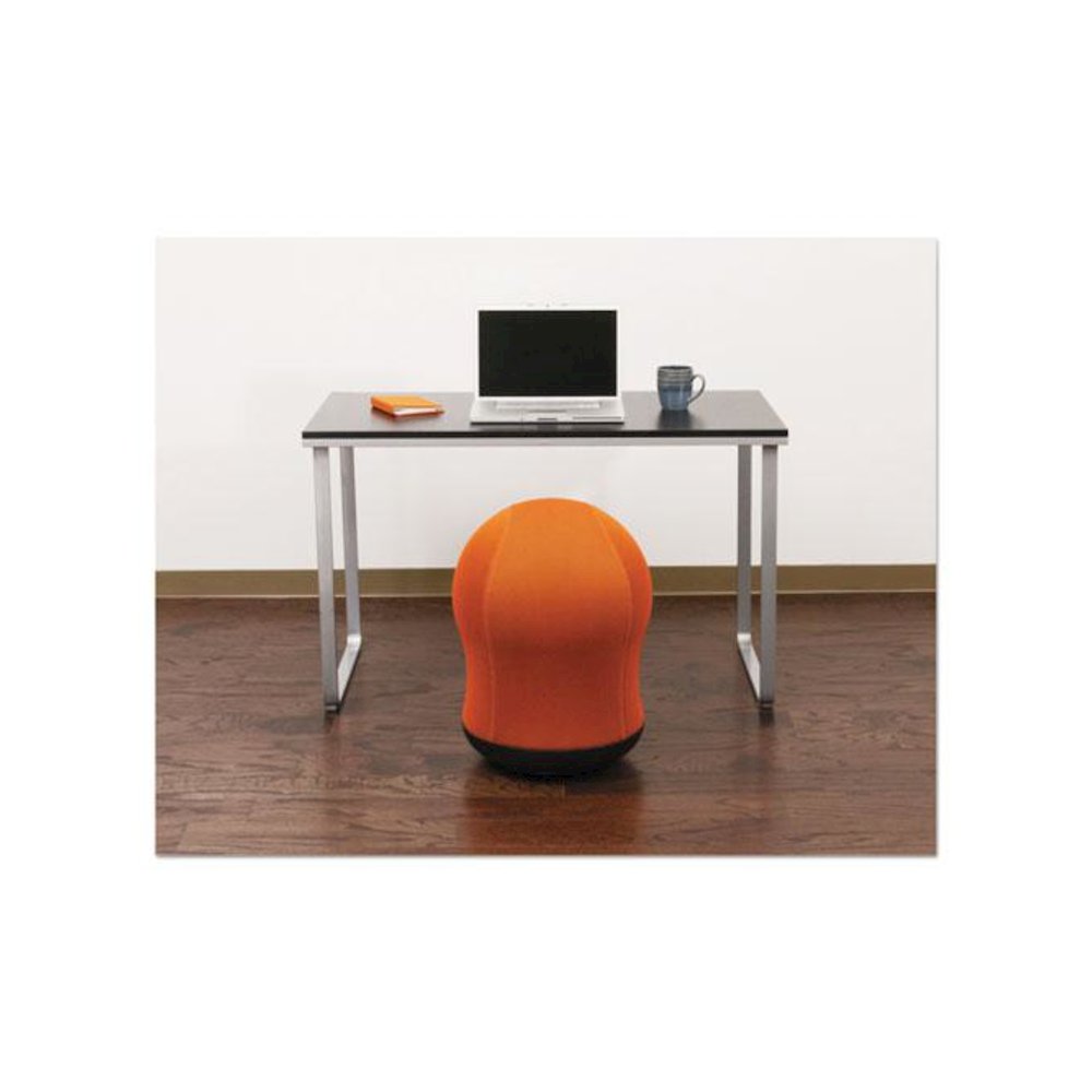 Zenergy Swivel Ball Chair, Backless, Supports Up to 250 lb, Orange Seat, Black Base
