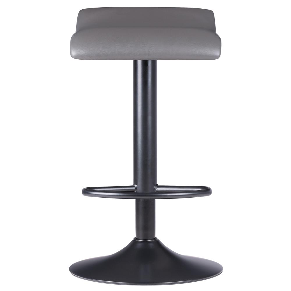 Tarah Adjustable Swivel Stools, 2-Pc Set, Black & Slate Gray