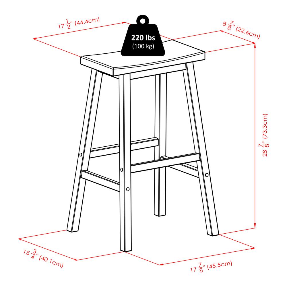 Satori 29" Saddle Seat Bar Stool Black