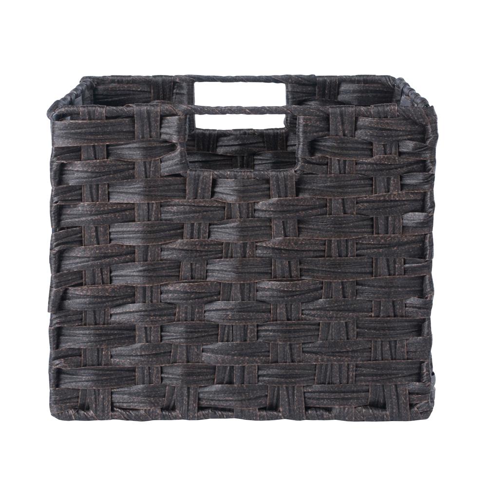 Melanie 3-Pc Woven Fiber Basket Set, Foldable in Chocolate