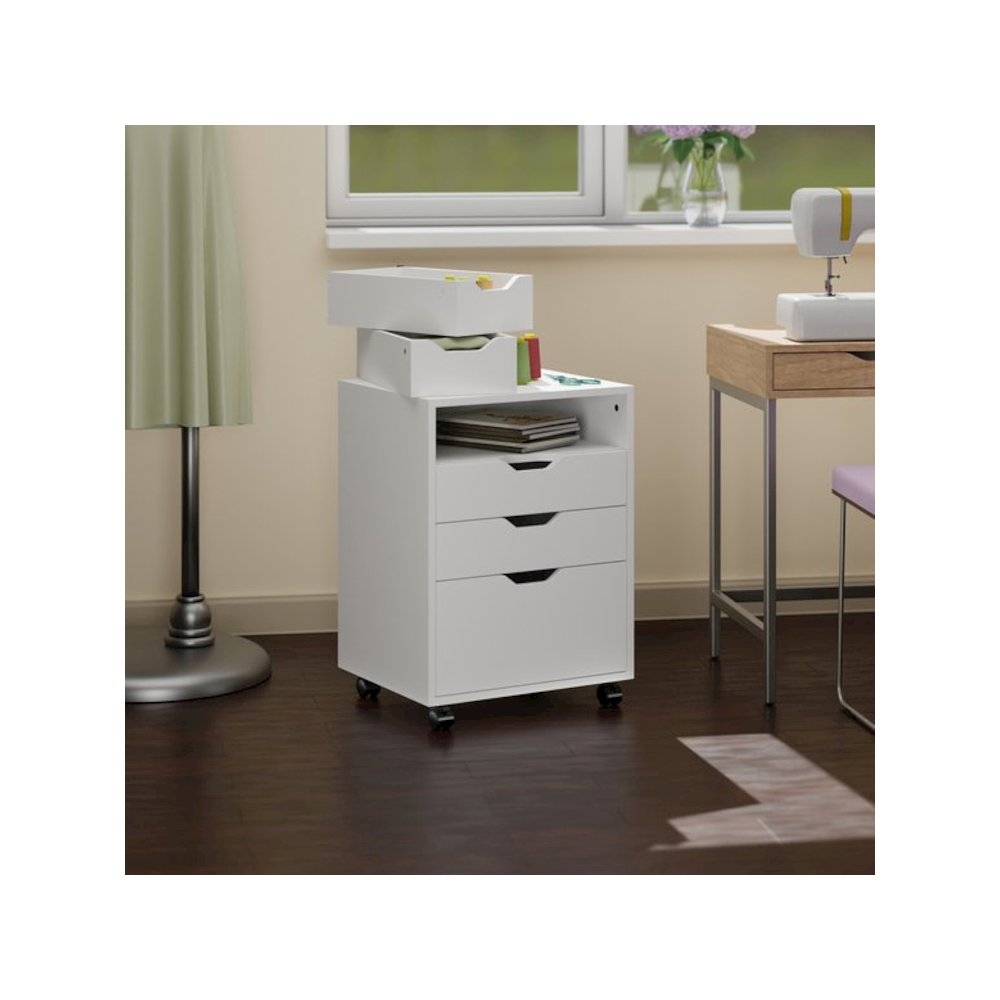 Halifax Bins & Drawers Storage Mobile Cabinet, White