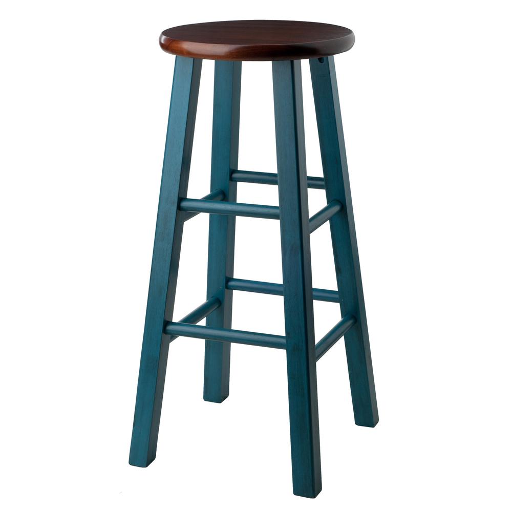 Ivy 29" Bar Stool Rustic Teal w/ Walnut Seat