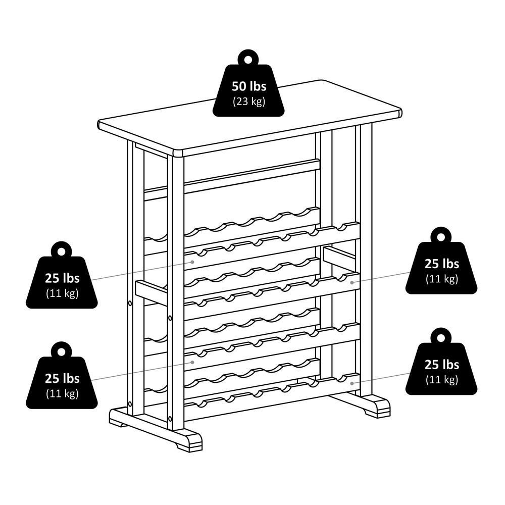 24-Bottle Wine Rack Natural