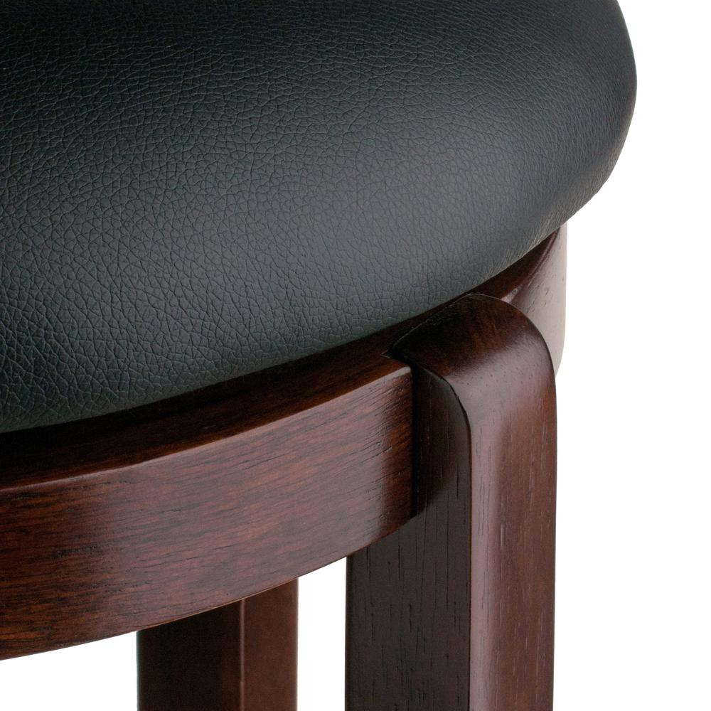 Walcott Swivel Seat Counter Stool, Black & Walnut