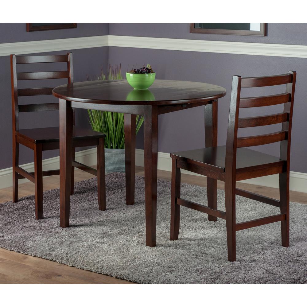 Clayton 3-PC Set Drop Leaf Table with 2 Ladderback Chairs
