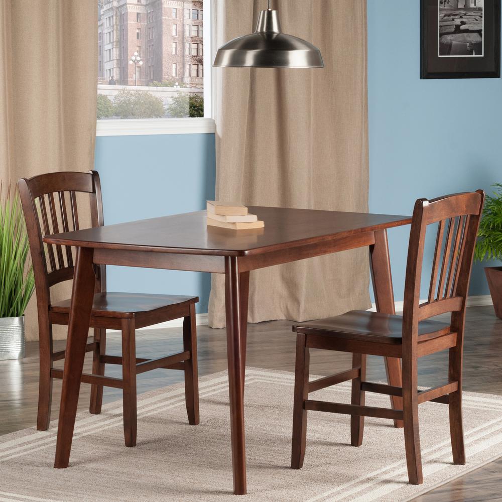 Shaye 3-PC Set Dining Table w/ Slat Back Chairs