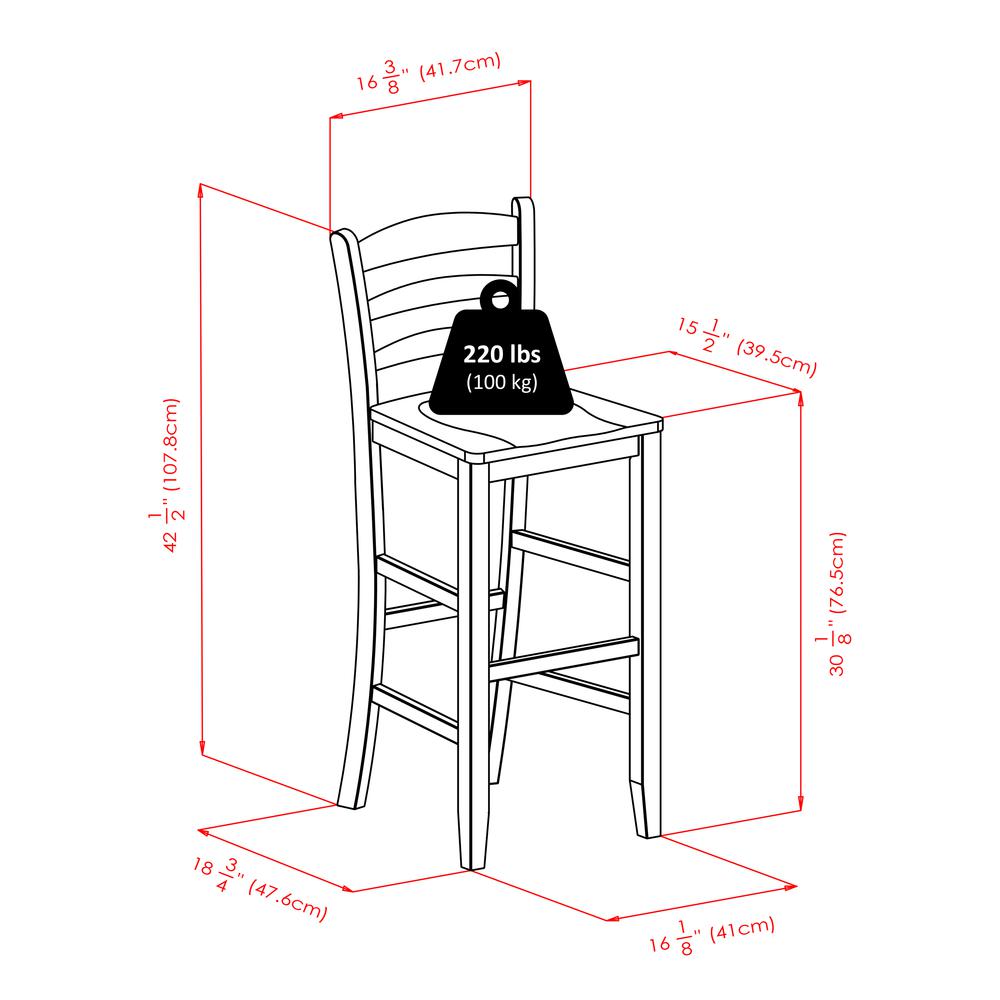 3-Pc Inglewood High/Pub Dining Table with Ladder Back Stool
