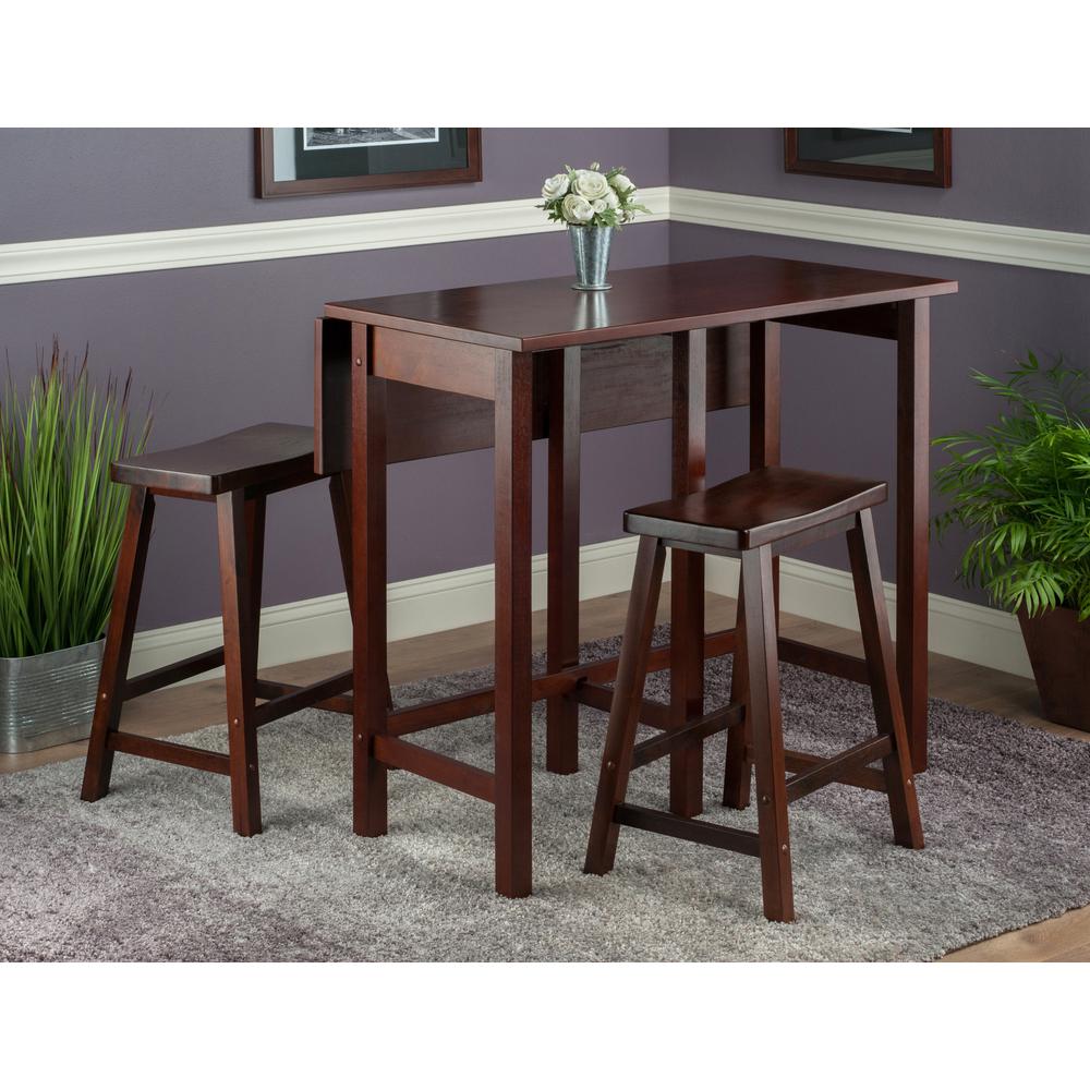 Lynnwood 3-Pc High Drop Leaf Table with 24" Saddle Seat Stool