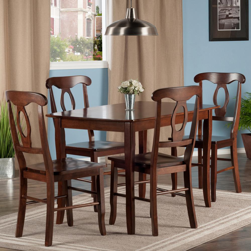 Inglewood 5-PC Set Dining Table w/ 4 Key Hole Back Chairs