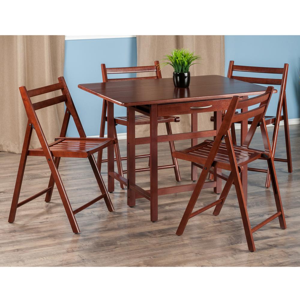 Taylor 5-Pc Set Drop Leaf Table w/ 4 Folding Chairs